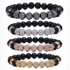 Pierres précieuses Perles Bracelet Sœurs Couple Charme Pierre Naturelle Yoga Bracelet Lave Huile Essentielle Aromathérapie 12 pcs