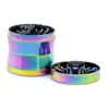 Herb Grinder Rianbow 4Layers 63mm Zinc Alloy Metal Herbal Grinders Signal Tand Tre Leaves Waist Tobacco Side Crusher