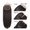 Brazilian Straight Virgin Human Hair Bündel mit Spitzenverschluss 9a nicht