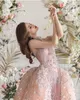 2020 Luxury Pink Evening Dresses With Detachable Overskirts High Neck Lace Mermaid Prom Dress Feather Beaded Plus Size Formal Party Gowns