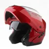 모듈 식 오토바이 헬멧 플립 풀 페이스 레이싱 헬멧 캐스 코스 파라 모토 더블 렌즈는 블루투스 캡피 테 도트를 장착 할 수 있습니다.