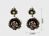 Boucles d'oreilles pendantes Fashion-Classic Flower design avec Ruby et Olivine Cubic Zirconia Boucles d'oreilles de haute qualité