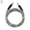 Cable de audio auxiliar macho a macho de tela trenzada de metal con conectores chapados en oro de 1,5 m y 3,5 mm