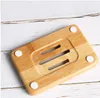 Natural Bamboo Wooden Soap Dish Wooden Soap Tray Holder Storage Soap Rack Plate Box Container for Bath Shower Bathroom Free DHL/Fedex 35PCS