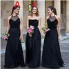 2019 A Line Chiffon Long Black Bridesmaid Dresses Different Styles Same Color Formal Gown African Plus Size Party Prpm Dress