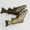 50mm retro antique brass fish type kitchen cabinet drawer handle bronze dresser cabinet knob handle3835087