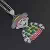 Fashion-Iced Out Cartoon Clown Pendant Halsband Mens Hip Hop Halsband Smycken 76cm Gold Kubansk kedja för män