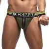 Jockmail Nowe Mężczyźni Jockstraps Gay Bielizna Penis Pneyła Rhinestone Figi Bikini Sissy Mens Thongs i G Struny Tanga Hombre SH190726