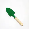 26cm Mini pelles à sable pelles de plage pelles de jardin en métal avec manche en bois robuste outils de jardinage sûrs truelle pelle vert