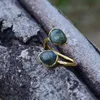 Bague Labradorite, bague de taille réglable de style quotidien