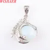 WOJIAER NATUURLIJKE DRAAK CLAW Hanger Ronde Opalite Stones Pendulum Ketting Voor Mannen Dames Sieraden Reiki Amulet Gift N3105