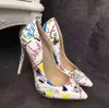 새로운 다채로운 하이힐 여성 드레스 신발 패션 섹시 파티 Evetn 디자이너 신발을위한 여성 플러스 사이즈 여성 신발 35-42