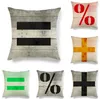 Letter Sign Pattern Print Pillow Linen Case Sofa Car Cushion Cover Home Decor Office Square 45X45cm quality print technology