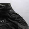 Püskül ykk fermuar ile geri hakiki deri ceketler Siyah Yaka Boyun Halery Açı motosiklet deri ceketler