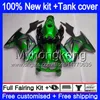 + TANK VOOR KAWASAKI ZX-250R EX-250 ZX250R 08 09 10 11 12 201MY.23 EX250 ZX 250R EX 250 EX250R 2008 2009 2010 2011 2012 Groene Grijze Vallen