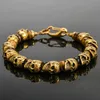 Bracciale in acciaio inossidabile vintage con perline teschio da uomo 8 mm in pietra naturale con perline da uomo 2019 gioielli hip-hop rock migliori amici T200323