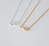 Fashion Crystal Love Infinity Pendant Necklaces Metal Link Chain For Women Forever Lovers Jewelry Gift Simple Number 8 Necklace