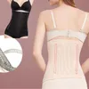 النساء شبكة الرباط البطن حزام التخسيس بعد الولادة البطن تحكم Shapewear Underbust الصلب الجوفاء L-5XL بالاضافة الى حجم الجسم المشكل أسود بيج