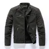 Automne hiver hommes veste en cuir décontracté mode col montant moto veste hommes mince haute qualité PU cuir manteaux, 8809