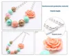 charm baby flower beads necklace fashion girls children chunky bubblegum handmade necklace jewelry for toddler gift