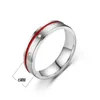 Balck Red Rostly Steel Diamond Ring Engagement for Women Coupel Rings Band Mens Fashion Jewelry Gift 080526