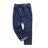 Plus Storlek Mäns Stretch Jeans Stor Storlek Elastisk Midja Jeans Blå Svart Lös för Män 40 44 48 50 52