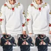 Felpa con cappuccio da uomo Hip-Hop Felpa con cappuccio Maglione con cappuccio Giacca Cappotto Capispalla Pullover Uomo Casual Felpe con fiore caldo Top Abbigliamento