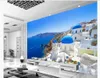 3D papéis de parede personalizado home decor foto papel de parede amor grego mar castelo branco sala de tv sofá fundo mural papel de parede para paredes 3d