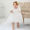 Baby Girls Baptism Dresses with Hat Lace Short Sleeve Newborn Christening Gown Christening Dresses Girls Princess Dress Wedding Dr8085572