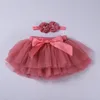 Retail Baby Girls Tulle Bloomers kjolar med blomma pannband spädbarn flicka designer kläder tutu blöjor täcker veckade kjolar 50 av9211587