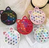 Handbags Sequin Cat Ear Purse Round Cartoon Bag Girls Coin Phone Pouch Bag Chain Glittler Shoulder Crossbody Bags Fashion Shopping Bag LT722