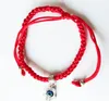 Bracelet tressé en fil rouge porte-bonheur pour filles, 20 pièces/lot, breloques noires turques contre le mauvais œil, livraison gratuite
