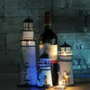 Śródziemnomorski w stylu LED Lighthouse żelazna figurka nostalgiczne ozdoby oceaniczne Ocean Kotwica do domu Dekoracja ślubna Crafts256V