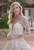 2019 Summer Bohemian Wedding Gown Long Sleeve A Line Cheap Wedding Gowns Sexy Backless Sweep Train vestito da sposa