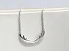 Wholesale-Christmas Gift Plated 925 Silver Antler Necklace Elk Horn Clavicle Chain Pendant Female Short 30% Silver Wholesale