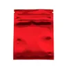 7 5x10cm 100 pçs lote vermelho brilhante Grip Seal Pack saco auto-vedante folha de mylar sacos de armazenamento de alimentos reutilizáveis folha de alumínio fecho de correr Packagi227c