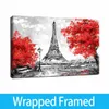 Oeuvre encadrée Paris Tour Eiffel Peintures à l'huile HD Impression sur toile Wall Art Peintures Affiche pour la décoration de la maison Prêt à accrocher