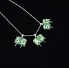 A-Z Пользовательское название Зеленые капельницы нефтяные буквы кулон ожерелье шарм CZ хип-хоп ювелирные изделия с золотым серебром с 3-мм цепь веревки