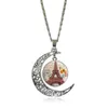 Hot New Esculpido Moon Eiffel Torre Tempo Gem Colar Dan532 Mix Pedido Pingente Colares