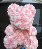 40cm Bear of Roses Artificial Flowers Home Wedding Festival Plush Dolls DIY Wedding Decoration Gift Box Wreath Crafts