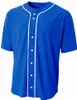 56352 Jersey personalizado de béisbol en blanco con botones, jersey para hombres y mujeres, talla S-3XL