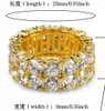 Hip Hop Iced Out Ring Micro Pave CZ Stone Tennis Ring Men Femmes Charme Bijoux de luxe Crystal Zircon Diamond Gol