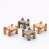 3pcs / Set XBJ202 Pont en bois Miniatures Filiures Figurines de fées Résine Bonsaï Micro Landscape Diy Artisanat Décoration de jardin