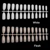 Nouveaux 5 sets x 24pcs de long ovale faux ongles art almond rond tête fausses pointes cloue conception ronde blanc noir chair claire