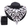 Frauen Afrikanische Perlen Colliers Halskette Stud Ohrringe Set Trendy Bunte Braut Schmuck Sets Hochzeit Party Kleid Zubehör