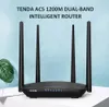 Router intelligente dual-band TENDA AC5 1200M, 4 antenne ad alto guadagno da 5 dBi, il segnale può passare facilmente attraverso il muro senza rallentare.