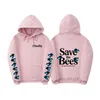 Fashion-Hoodies Bees Printing Sweater Flower Boy Hoodie Sweatshirt Fashion High Street Brand Long Sleeve Mens Top Save The Bees Hooded