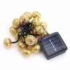 Gouden zilveren Marokko ballen Solar Led strings lichte buiten waterdichte tuin verlichting vakantie decoratie verlichting string