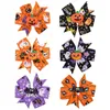 3 Inch Baby Girl Colorful Barrettes Blending Ribbon Halloween Bat Print Kid Hair Bows With Clip Accessories