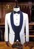 Smooth White Groom Navy Blue Blue Level Chroomsman Wedd